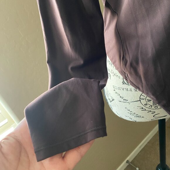 Lululemon Nulu Square Neck Long Sleeve Bodysuit Brown - Sz Large - Picture 5 of 15